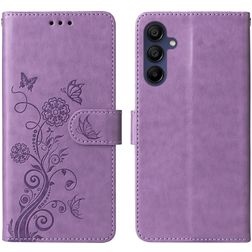 Mobigear Flowers Samsung Galaxy A17 Étui Portefeuille - Violet