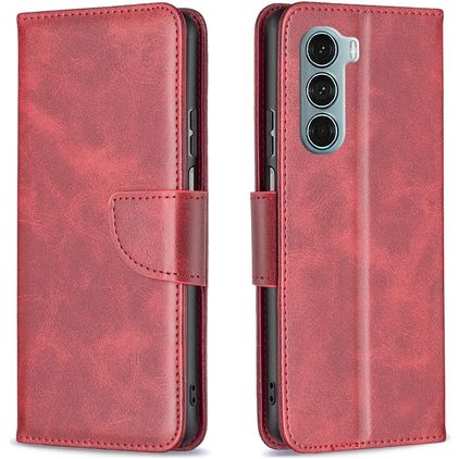 Mobigear Excellent Housse Motorola Moto G200 5G Etui Porte-Monnaie - Rouge