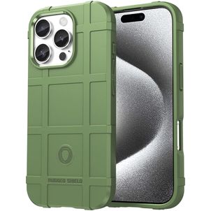 Mobigear Rugged Shield Coque iPhone 16 Pro Max Coque arrière en TPU Souple Anti-Chocs - Vert