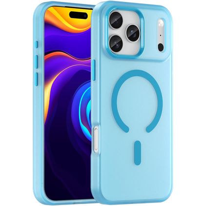 Mobigear Shockproof Coque iPhone 17 Pro Max MagSafe Coque arrière Rigide - Bleu