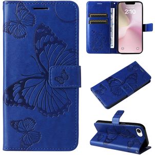 Mobigear Butterfly Housse iPhone 16e Etui Porte-Monnaie - Bleu
