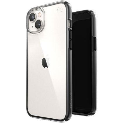 Speck Presidio Perfect Clear Geo Coque iPhone 14 Plus Coque arrière Rigide Anti-Chocs - Transparent / Noir