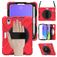 Mobigear SureGrip XGuard Coque iPad Mini 6 (2021) Coque arrière en Plastique rigide,Silicone + Porte-crayon + Bandoulière + Support Amovible - Rouge