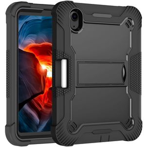 Mobigear ShieldStand Coque iPad Mini 7 (2024) Coque arrière en Plastique rigide,Silicone + Porte-crayon + Support Amovible - Noir