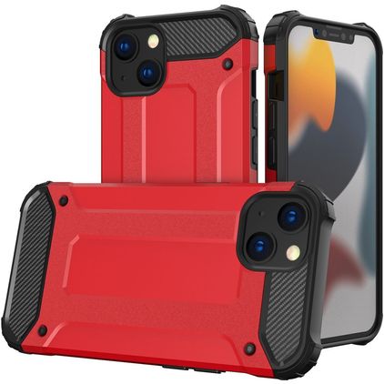 Mobigear Outdoor Coque iPhone 14 Coque arrière Rigide Anti-Chocs - Rouge