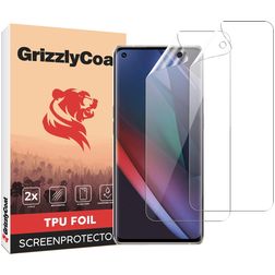 GrizzlyCoat OPPO Find X3 Neo Hydrogel TPU Protection d'écran - Compatible coque + Cadre de pose (Lot de 2)