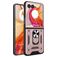 Mobigear Armor Ring Motorola Razr 50 Ultra Plastique rigide Coque arrière Antichoc avec bague de maintien - Rose doré