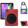 Mobigear SureGrip XGuard Coque iPad Pro 11 Pouces (2021) Coque arrière en Plastique rigide,Silicone + Porte-crayon + Bandoulière + Support Amovible - Rouge