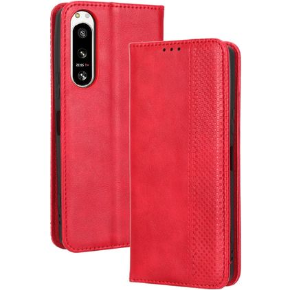 Mobigear Sensation Housse Sony Xperia 5 IV Etui Porte-Monnaie - Rouge