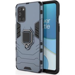 Mobigear Armor Ring Coque OnePlus 8T Coque arrière Rigide Anti-Chocs avec Anneau-Support - Bleu