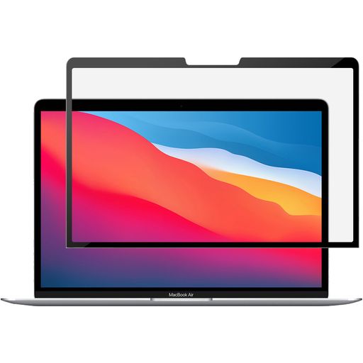 GrizzlyCoat MacBook Air 13 Pouces (2022-2025) Protection d'écran Anti-Glare Film - Compatible Coque - Noir Model A2681 / A3113 / A3240
