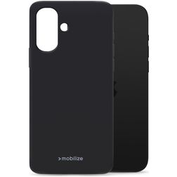 Mobilize Rubber Gelly Coque iPhone 16 Plus Coque arrière en TPU Souple - Noir
