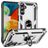 Mobigear Armor Ring Samsung Galaxy A24 Plastique rigide Coque arrière Antichoc avec bague de maintien - Argent