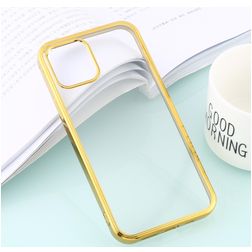 Mobigear Royal Coque iPhone 12 Coque arrière en TPU Souple - Transparent / Or