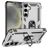 Mobigear Armor ring Coque Samsung Galaxy S25 Coque arrière Rigide Anti-Chocs avec Anneau-Support - Argent