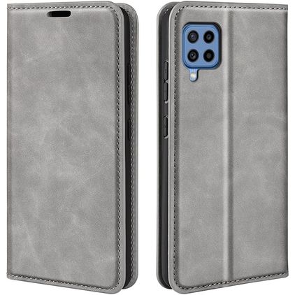 Mobigear Retro Slim Housse Samsung Galaxy M22 Etui Porte-Monnaie - Gris