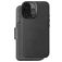 Decoded Detachable Wallet Housse iPhone 16 MagSafe Etui avec Coque Détachable en Cuir Véritable Porte-Monnaie - Noir
