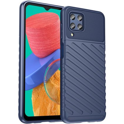 Mobigear Groove Coque Samsung Galaxy M33 Coque arrière en TPU Souple - Bleu