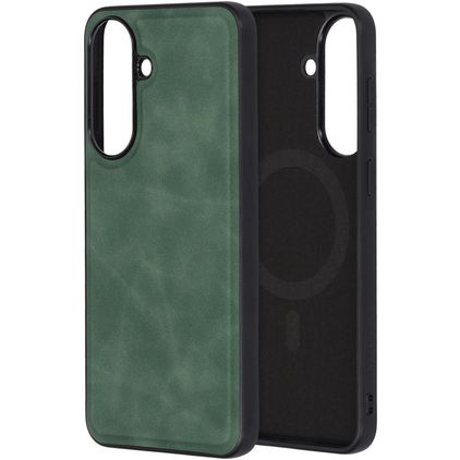 Mobiparts Classic Coque Samsung Galaxy A57 MagSafe Coque arrière en TPU,Similicuir - Emerald Green