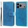 Mobigear Flowers Housse iPhone 17 Pro Max Etui Porte-Monnaie - Bleu