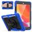 Mobigear SureGrip Xtreme Coque iPad 9 (2021) Coque arrière en Plastique rigide,Silicone + Porte-crayon + Bandoulière + Support Amovible - Noir / Bleu
