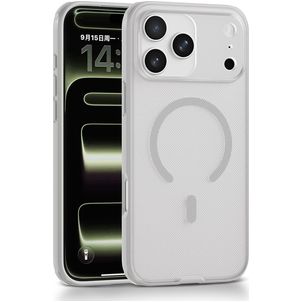 Mobigear Shockproof Grip Coque iPhone 17 Pro Max MagSafe Coque arrière Rigide - Blanc
