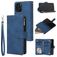 Mobigear Zipper Housse iPhone 12 Etui Porte-Monnaie - Bleu