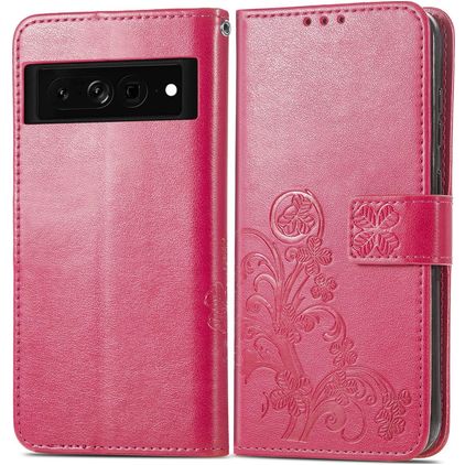 Mobigear Clover Housse Google Pixel 7 Etui Porte-Monnaie - Magenta