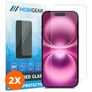 Mobigear iPhone 16 Verre trempé Protection d'écran - Compatible Coque (Lot de 2)