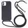 Mobigear Lanyard iPhone 16 Coque avec cordon en Silicone - Noir