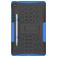 Mobigear Tire Coque Samsung Galaxy Tab S6 Lite Coque Arrière Rigide Antichoc + Porte-crayon + Support Amovible - Noir / Bleu