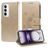 Mobigear Flowers Housse OPPO Reno 12 Pro Etui Porte-Monnaie - Or