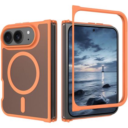 Mobigear Shockproof Coque iPhone Duo MagSafe Coque arrière Rigide - Orange