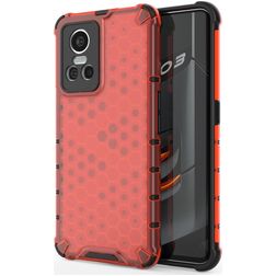 Mobigear Honeycomb Coque Realme GT Neo 3 Coque arrière Rigide Anti-Chocs - Rouge
