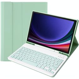Mobigear Keys Coque Samsung Galaxy Tab S9 FE Etui Clavier Bluetooth QWERTY + Porte-crayon - Vert