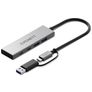 Cygnett Unite 4-in-1 - Hub USB-A / USB-C vers USB-A / USB-C - Argent