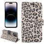 Mobigear Leopard Housse iPhone 14 Pro Max Etui Porte-Monnaie - Marron