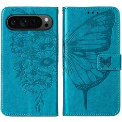 Mobigear Butterfly Housse Google Pixel 9 Pro Etui Porte-Monnaie - Bleu