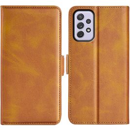 Mobigear Slim Magnet Housse Samsung Galaxy A73 Etui Porte-Monnaie - Cognac