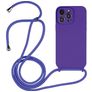 Mobigear Lanyard iPhone 14 Pro Coque avec cordon en Silicone - Violet