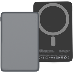 Valenta Ultra Slim Batterie externe Simple USB-C 5000 mAh 15W - Compatible MagSafe - Gris