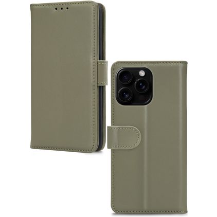 Mobilize Premium Gelly Housse iPhone 16 Pro Etui Porte-Monnaie - Vert