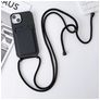 Mobigear Lanyard Card iPhone 15 Coque avec cordon en Silicone et Porte-Cartes - Noir