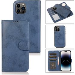 Mobigear Wallet Housse iPhone 15 Pro Etui avec Coque Détachable Porte-Monnaie - Dark Blue