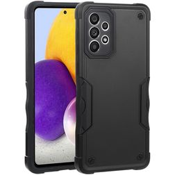 Mobigear Non-slip Armor Coque Samsung Galaxy A73 Coque arrière Rigide Anti-Chocs - Noir