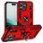 Mobigear Armor Ring Coque iPhone 17 Pro Coque arrière Rigide Anti-Chocs avec Anneau-Support - Rouge