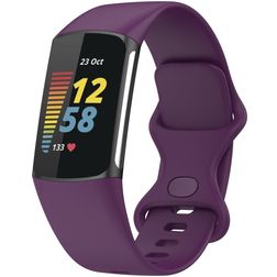 Mobigear Sport Dual Bracelet Silicone Fitbit Charge 5 Fermeture à clou et passant - Violet