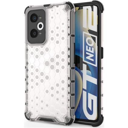 Mobigear Honeycomb Coque Realme GT Neo2 Coque arrière Rigide Anti-Chocs - Blanc