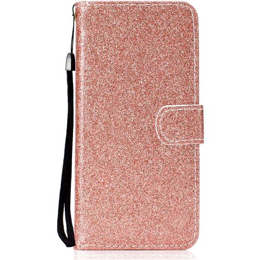 Mobigear Glitter Powder Wallet Case Rose Gold Huawei Y6P