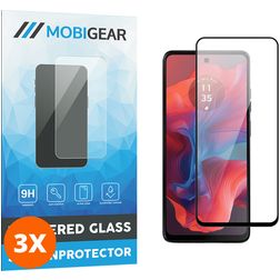 Mobigear Premium Motorola Moto G04 Verre trempé Protection d'écran - Compatible Coque - Noir (Lot de 3)